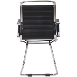 Sedia cantilever Balve in similpelle o vera pelle nero,Finta pelle