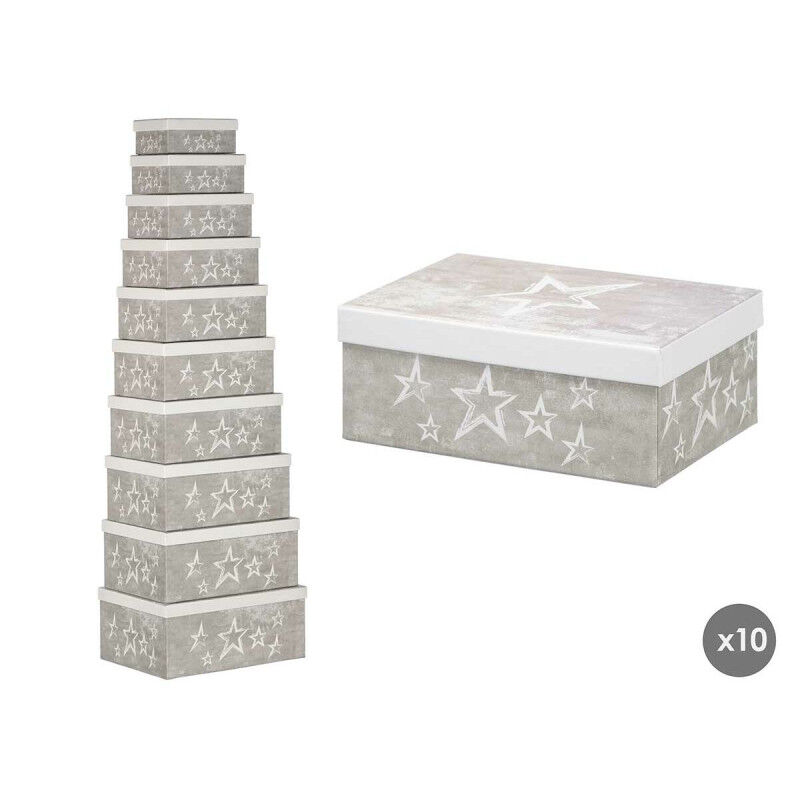 Boîte Décorative Pincello 63 Blanc Gris Carton (2 Unités)