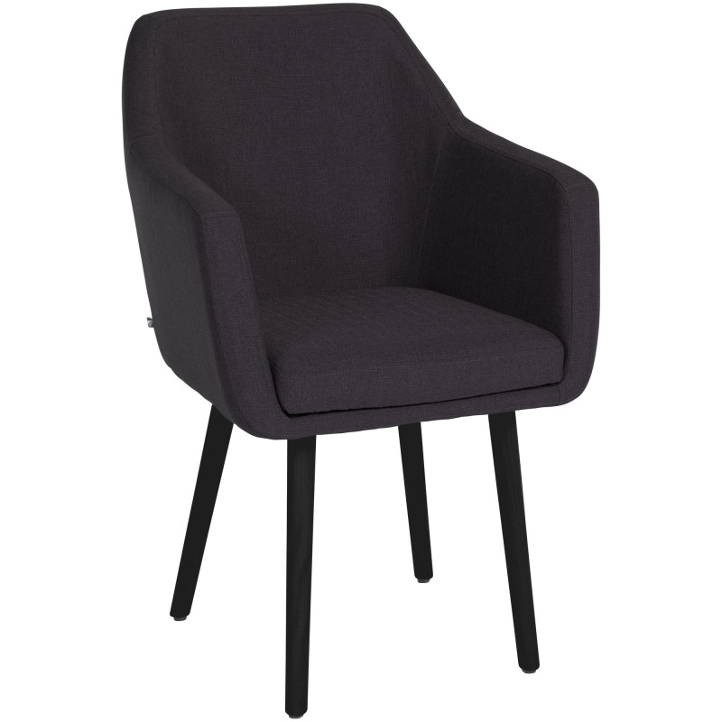 Chaise visiteur Utrecht tissu noir noir