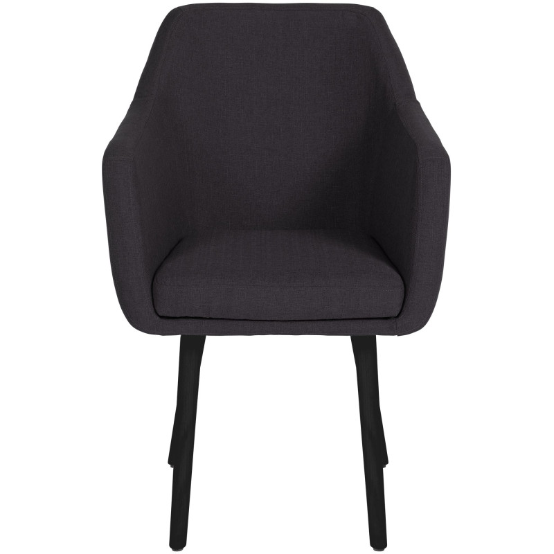 Chaise visiteur Utrecht tissu noir noir