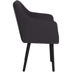 Chaise visiteur Urecht tissu noir noir