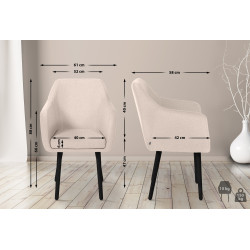 Silla De Salón Utrecht En Tela Beige,Negro