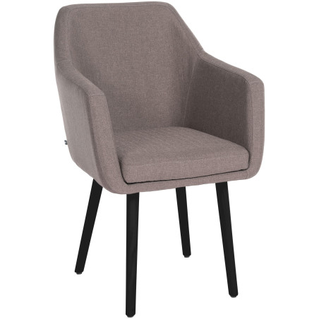 Chaise visiteur Utrecht en tissu noir taupe