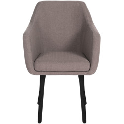 Chaise visiteur Utrecht tissu noir taupe