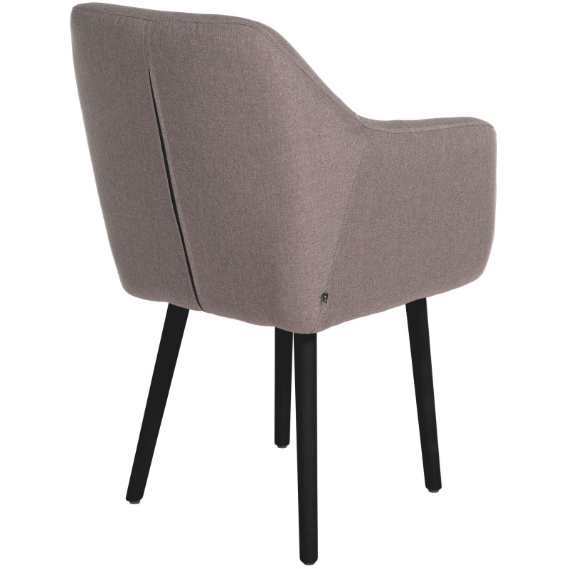 Chaise visiteur Utrecht en tissu noir taupe