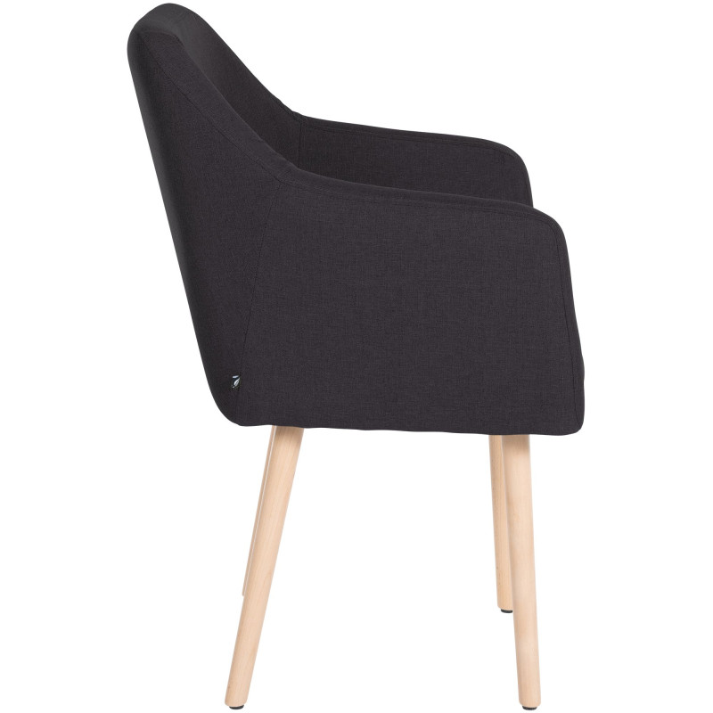 Chaise visiteur Utrecht en tissu natura noir