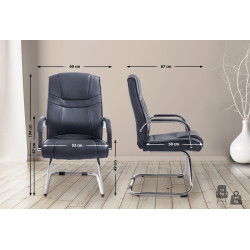 Chaise visiteur Attila | gris