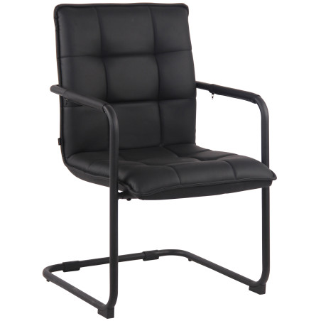 Fauteuil visiteur Gandia, similicuir, noir