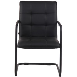 Chaise visiteur Gandia, simili cuir noir