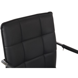 Chaise visiteur Gandia en cuir artificiel chromé noir