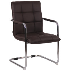 Fauteuil visiteur Gandia, similicuir, marron chrom?