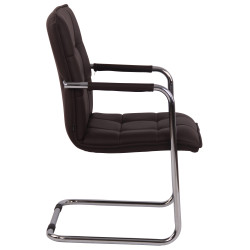 Fauteuil visiteur Gandia, similicuir, marron chrom?
