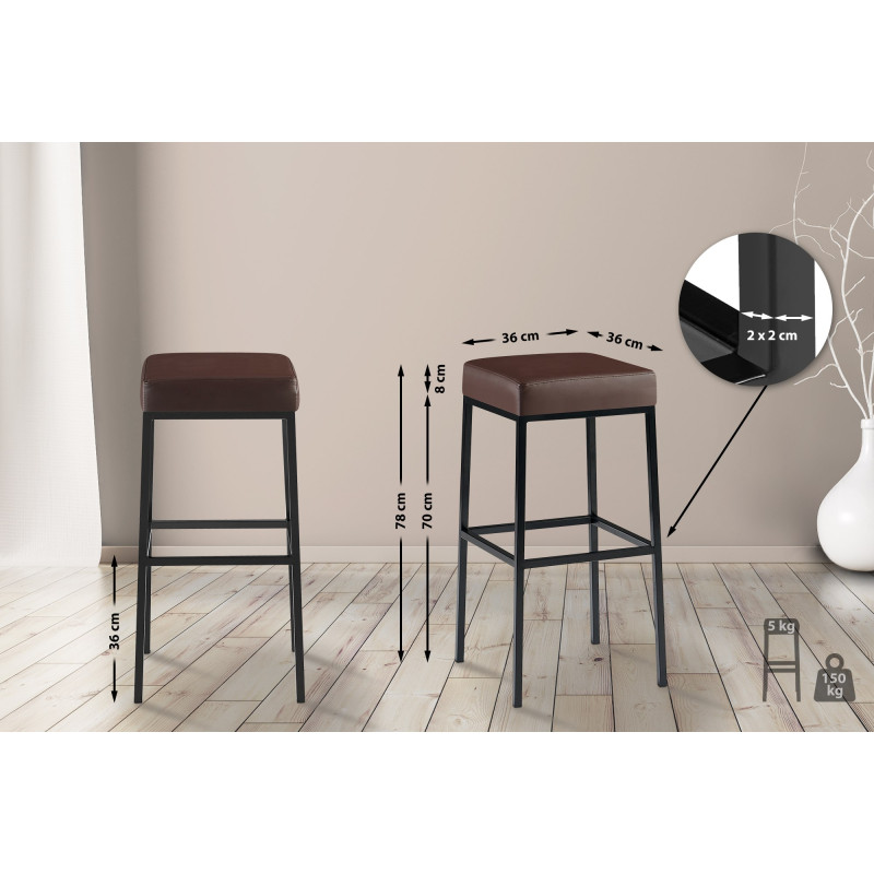 Tabouret de bar Montréal B80 brun
