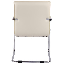 Fauteuil visiteur Gandia, similicuir, chrome, cr?me