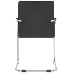 Chaise visiteur Tira simili cuir noir