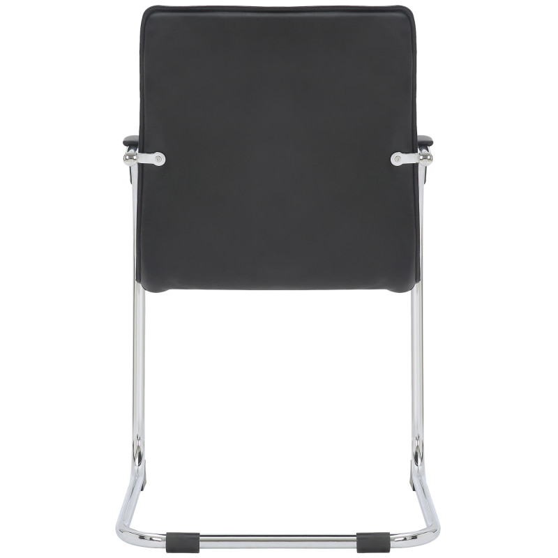 Chaise visiteur Tira en similicuir noir