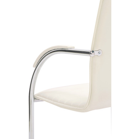 Fauteuil visiteur Tira en similicuir blanc