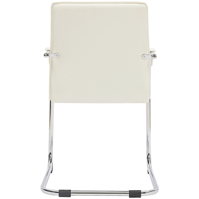 Fauteuil visiteur Tira en similicuir blanc