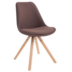 Lot de 4 chaises visiteurs Toulouse tissu Square Natura marron