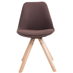 Pack de 4 sillas de comedor Toulouse Square en tela Marrón,Natural