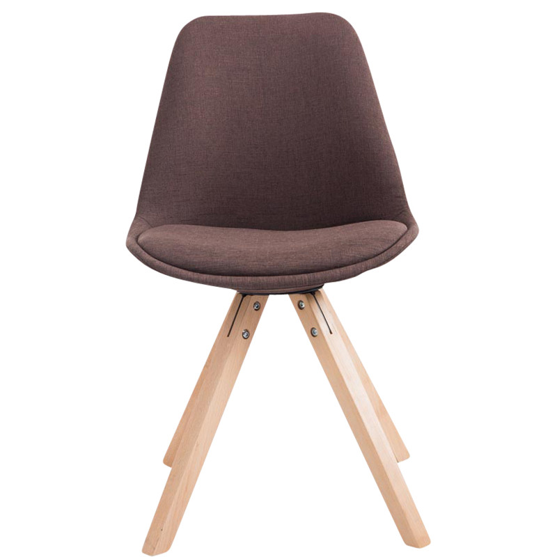 Lot de 4 chaises visiteurs Toulouse tissu Square Natura marron