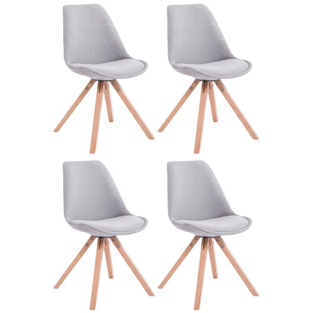 Pack de 4 sillas de comedor Toulouse Square en tela Gris,Natural