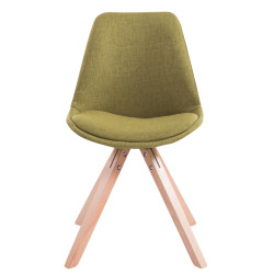 Lot de 4 chaises visiteurs Toulouse tissu Square Natura vert