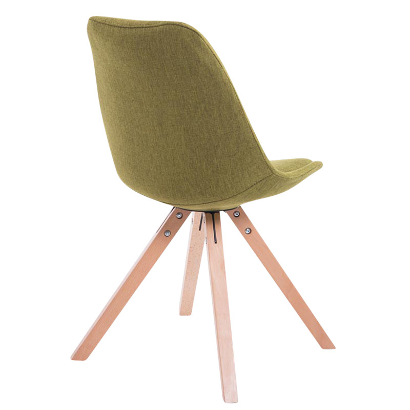 Lot de 4 chaises visiteurs Toulouse tissu Square Natura vert