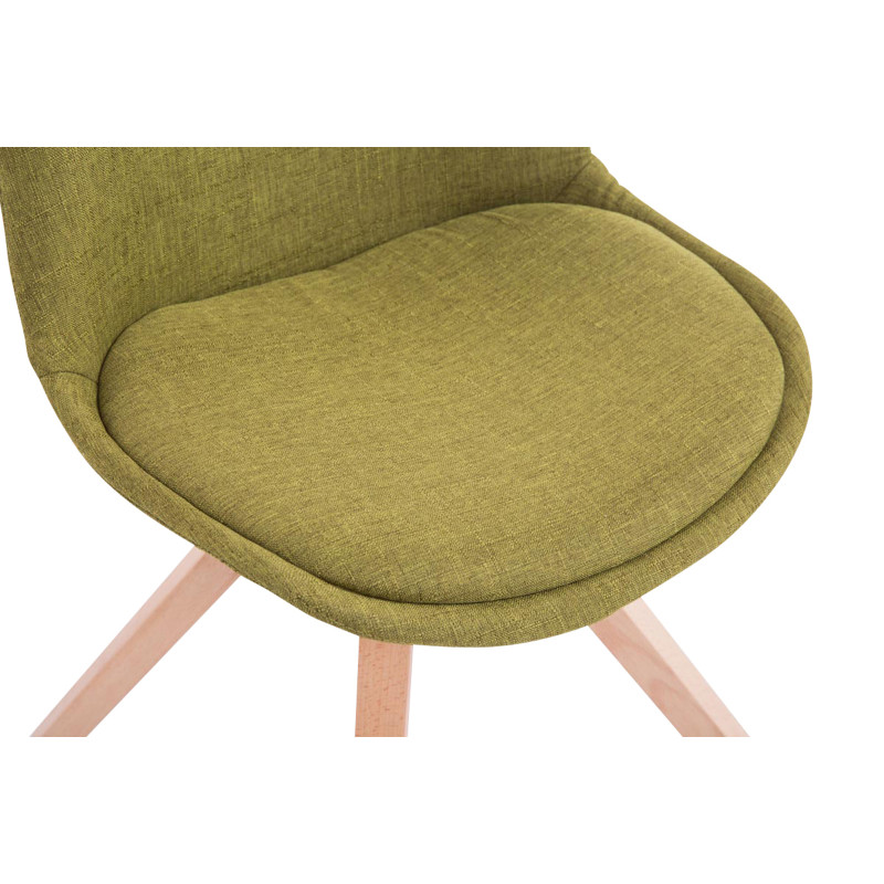 Pack de 4 sillas de comedor Toulouse Square en tela Verde,Natural