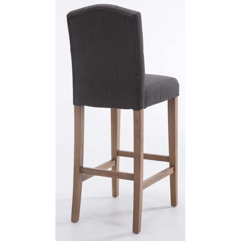 Lot de 2 tabourets de bar Louise en tissu antique clair gris foncé
