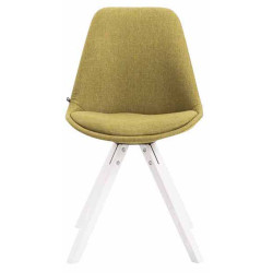 Lot de 4 chaises visiteurs Toulouse tissu Square blanc vert