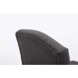 Lot de 2 tabourets de bar Louise en tissu antique clair gris foncé