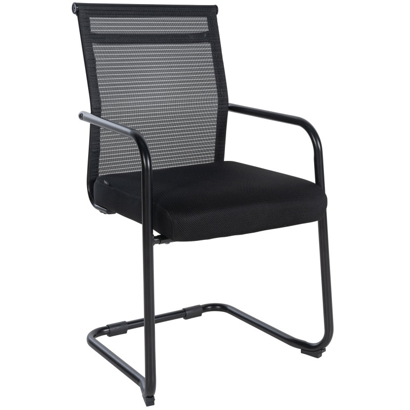 Silla cantilever Denny en tela & malla Negro