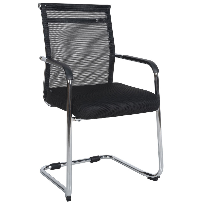 Silla cantilever Denny en tela & malla Cromado