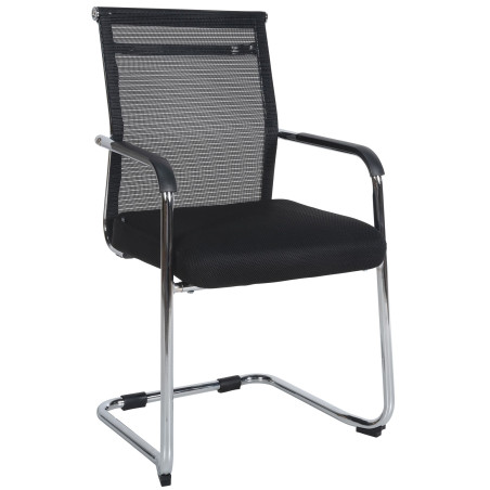 Silla cantilever Denny en tela & malla Cromado