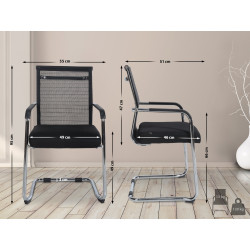 Silla cantilever Denny en tela & malla Cromado
