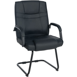 Sedia Attila in similpelle nero/nero