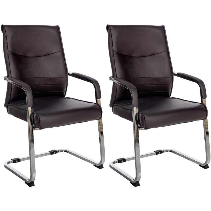 Lot de 2 chaises visiteurs Hobart marron