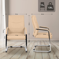 Ensemble de 2 chaises visiteurs Hobart kaki