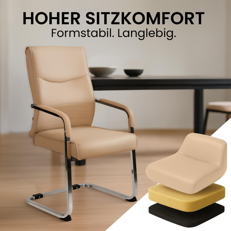 Ensemble de 2 chaises visiteurs Hobart kaki