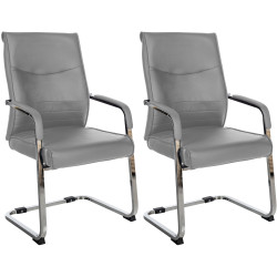 Ensemble de 2 chaises visiteurs gris Hobart