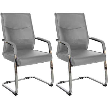 Lot de 2 chaises visiteurs Hobart gris