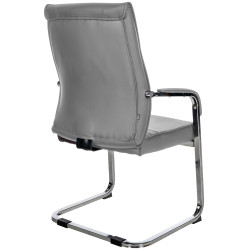 Set de 2 sillas de visita Hobart Gris,Simil cuero