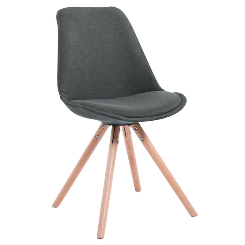 Chaise visiteur Toulouse tissu Natura ronde | gris foncé