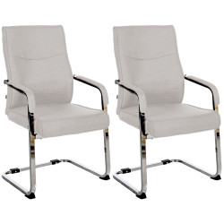 Set de 2 sillas de visita Hobart Gris,Tela