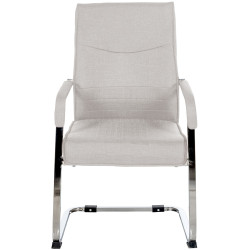 Lot de 2 chaises visiteurs Hobart tissu gris