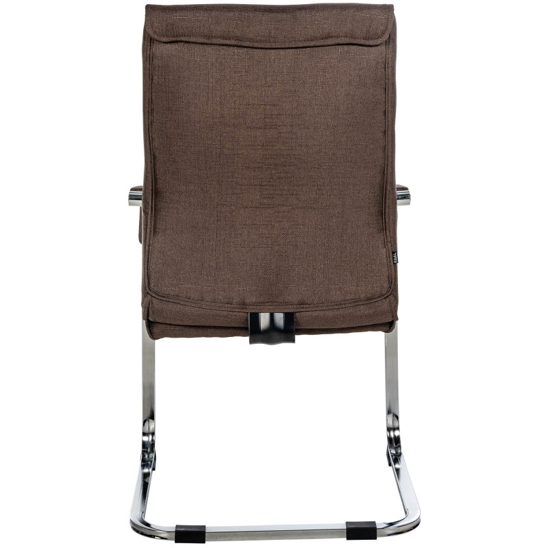 Lot de 2 chaises visiteurs Hobart tissu marron