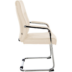 Lot de 2 chaises visiteurs Hobart tissu crème