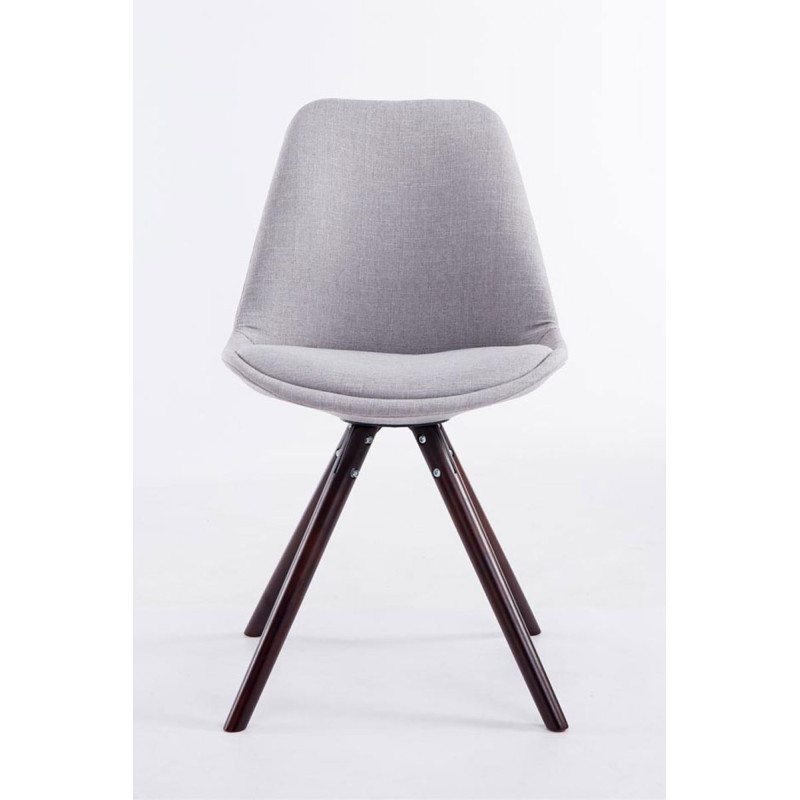 Chaise visiteur Toulouse tissu cappuccino ronde | gris