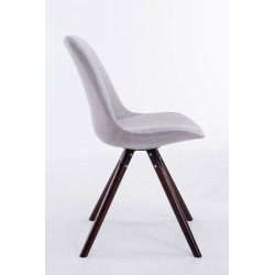 Chaise visiteur Toulouse tissu cappuccino ronde | gris